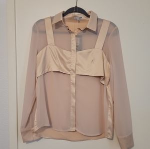 NEW Fashion Nova Just US Two Button Up Shirt